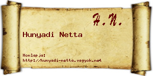 Hunyadi Netta névjegykártya